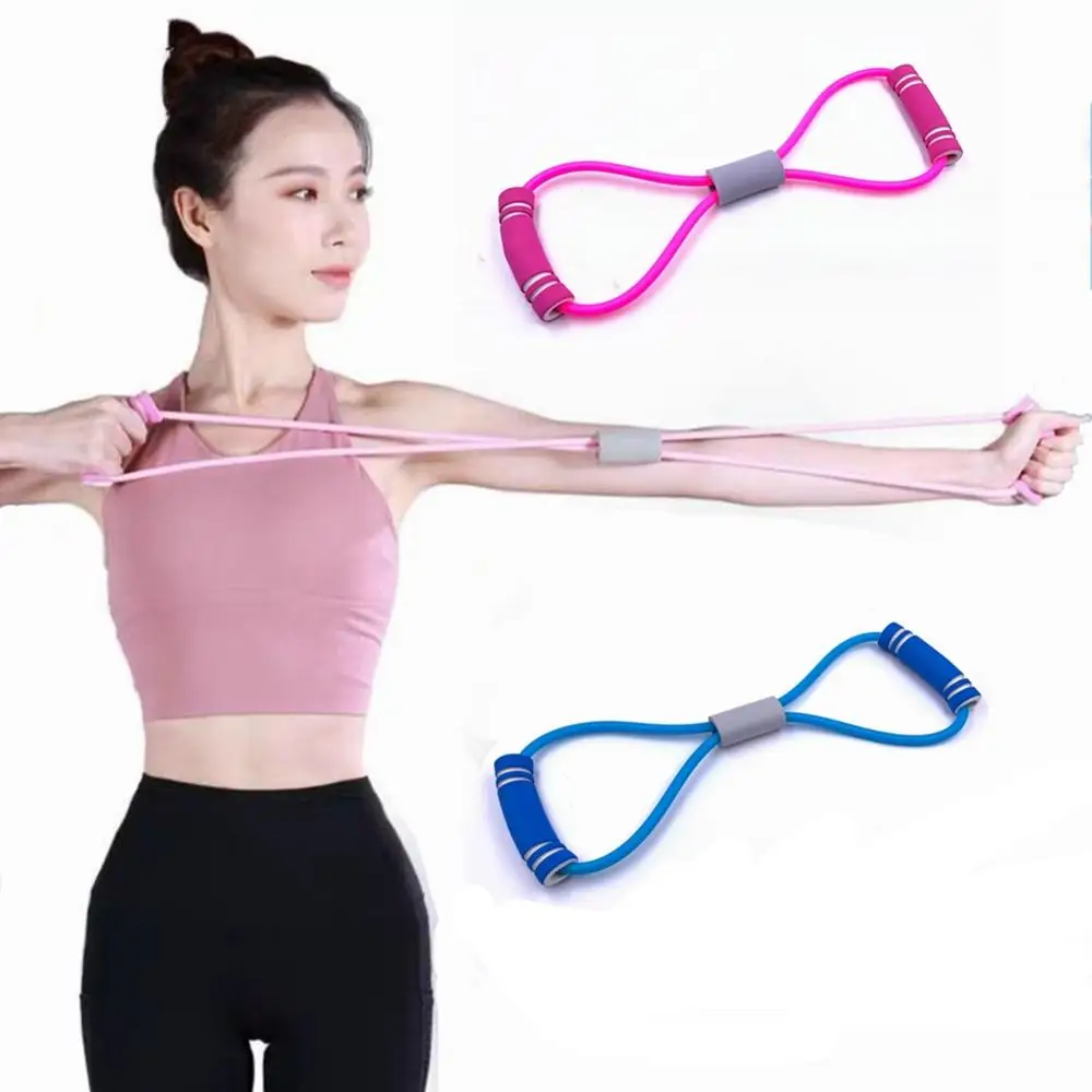 2 Pcs/Set Resistance Bands, 8 Word Shape Yoga Elastic Rope, for Indoor Gym Chest Expanding, Leg Stretching Fitness Exercise