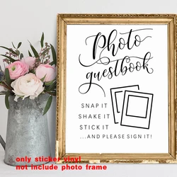 Wedding Photo Guest Book Decal Sticker Vinyl Guestbook Sign Wedding Snap Shake Stick Sign It Party Decor