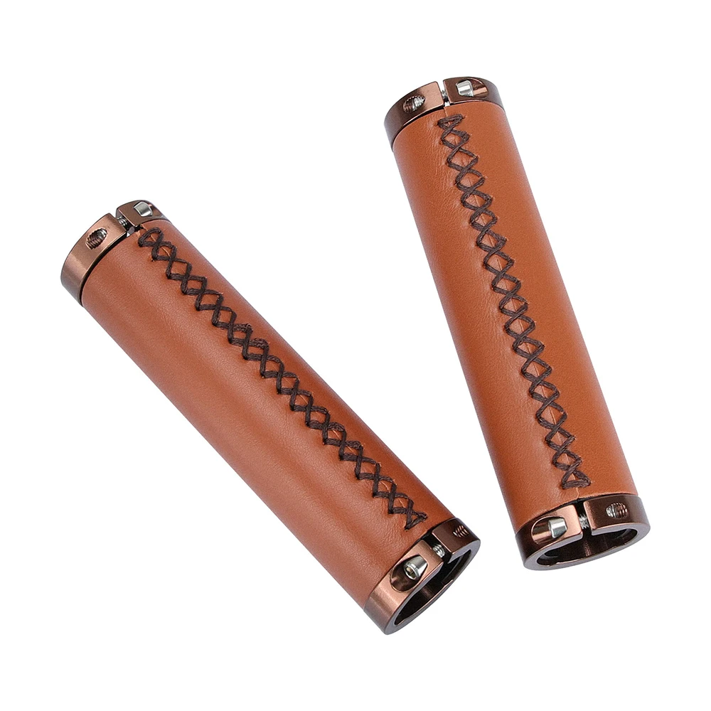 Kimrig Lederen Stuur Handgrepen Handgreep Vervanging Fiets Handgreep Stang Voor Fiets Dslr Kooi Schoudermontage Rig (Een Paar)