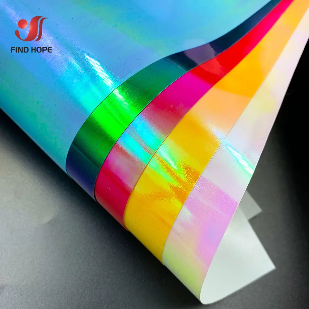 12in x 10in 5Pcs Iridescence Holographic Heat Transfer Vinyl Iron-on Tshirts HTV Printed Clothing Fabrics Decor DIY For Cut