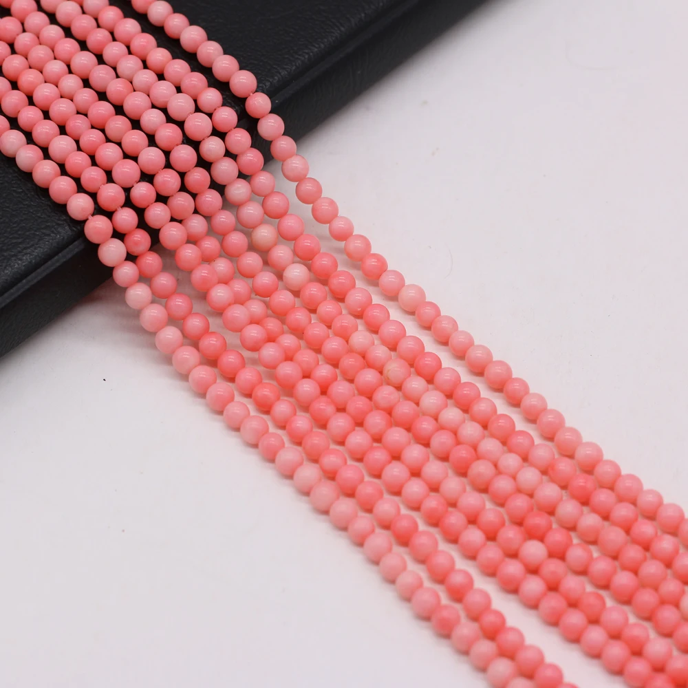 New Four Colors Round Shape Natural Coral Spacer Beads Loose Beads for Jewelry Making DIY Necklace Bracelet Earring Accessories