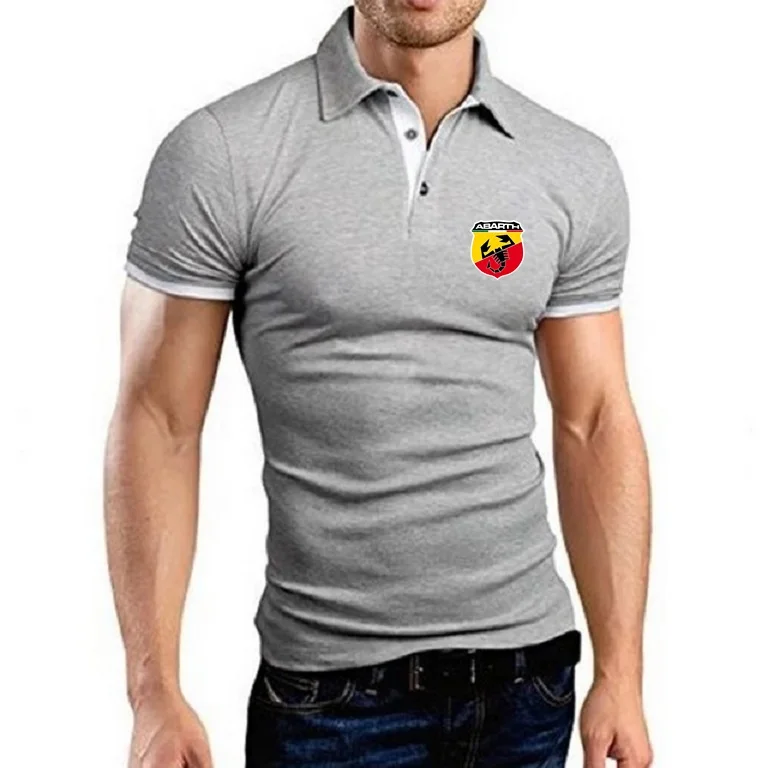 Summer Breathable Polo Shirts Casual Men\'s TShirts Short-Sleeved Top Tees Abarth Scorpion Logo Topshirts POP Homme Streetwear