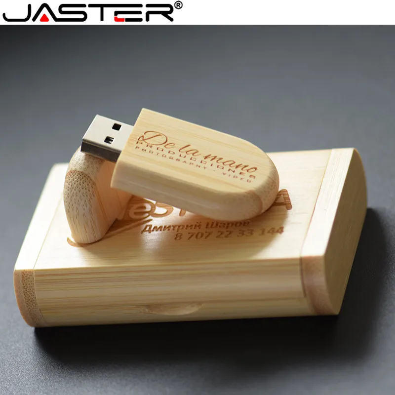 JASTER Fashion hot selling Oval wood bile + flip box USB flash drive USB 2.0 4GB 8GB 16GB 32GB 64GB External Storage memory disk