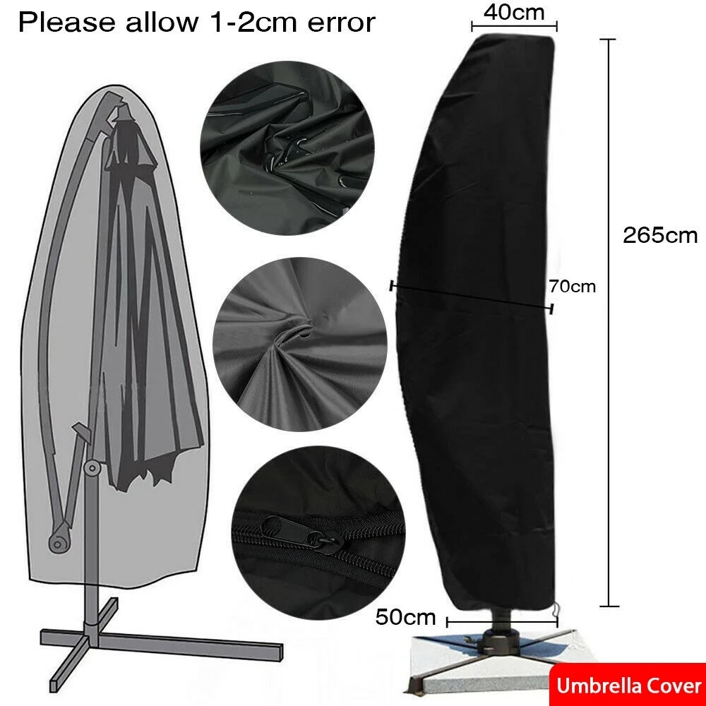 Waterproof Oxford Cloth Outdoor Banana Umbrella Cover Garden Patio Cantilever Parasol Rain Cover Sunshade Umbrella Dust Cover