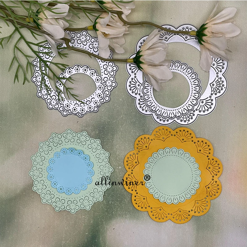 Flower plate frame wreath Metal Cutting Dies Stencils Die Cut for DIY Scrapbooking Album Paper Card Embossing