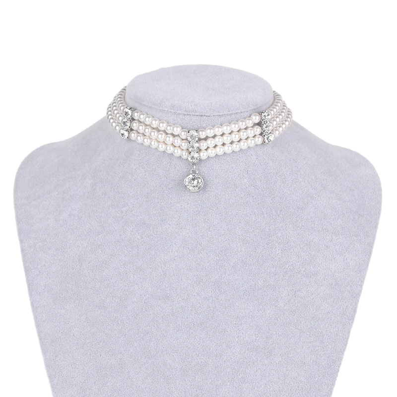 

HOWAWAY 2020 New Rhinestone Pearl Collar Necklace Baroque Jewelry Wedding Banquet