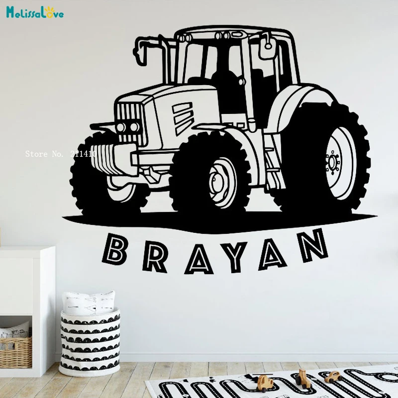 Tractor Kids Custom Your Name Farm kids Wall Decals Be Wild Quote Home Car Sticker Buys Room Décor Removable YT3812