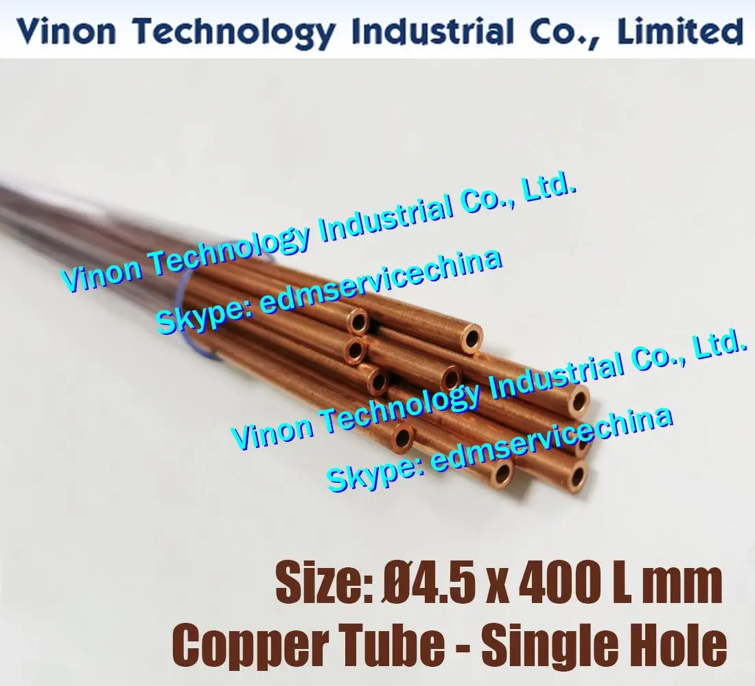 

(30PCS/LOT) 4.5x400LMM Copper Tube Single Hole, Copper EDM Tubing Electrode Tube diameter 4.5mm Length 400mm