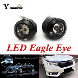 Yituancar 23mm LED Eagle Eye Car Fog DRL Day Light Styling Source Reverse Parking Turn Signal Waterproof Daytime Running Lamp