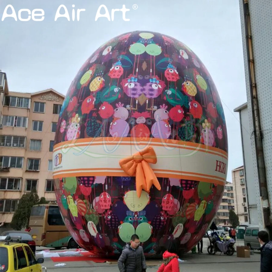 Giant Inflatable Outdoor Easter Egg Decoration, Full Inkjet Printed Oval Egg for Parties and Advertisements, Hot Sale