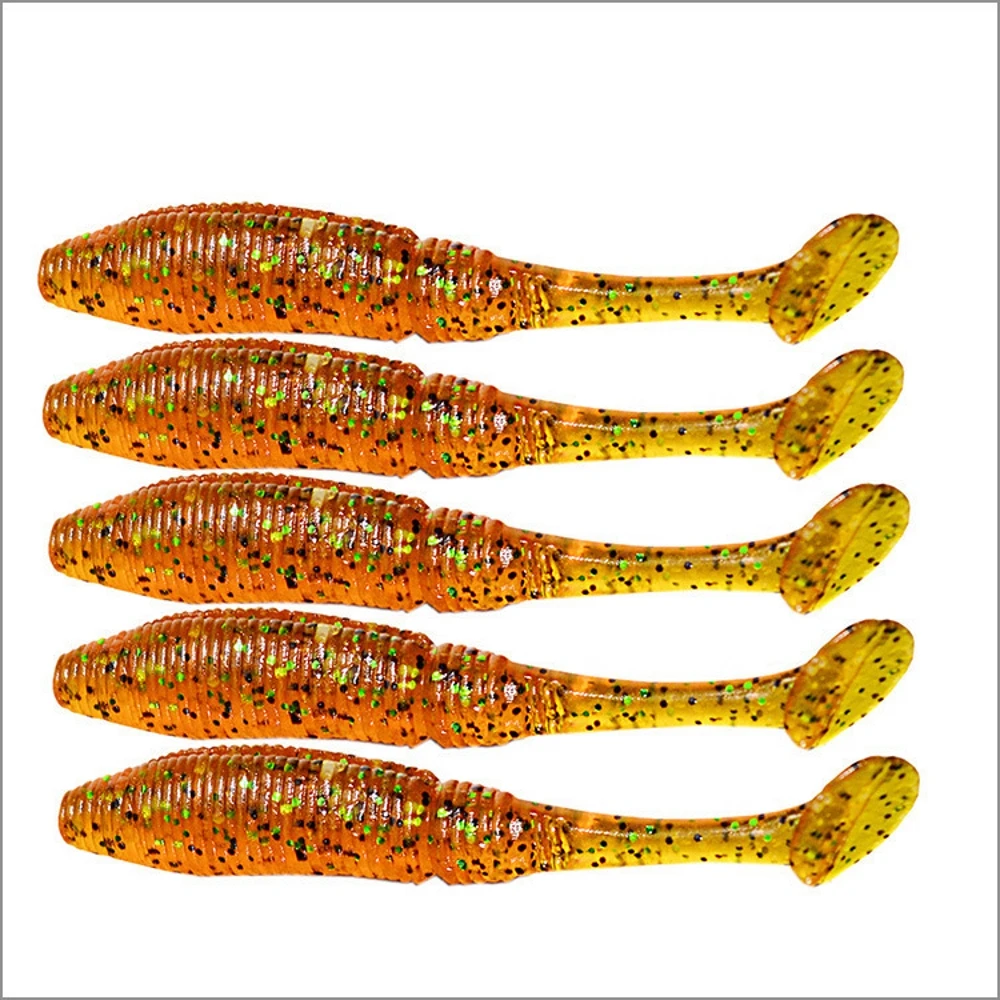 24pcs/Set Jig Soft Bait Silicone Lure Worm Fishing Lures Wobbler Attractive Artificial rubber Swivel Bass Fishing Tackle