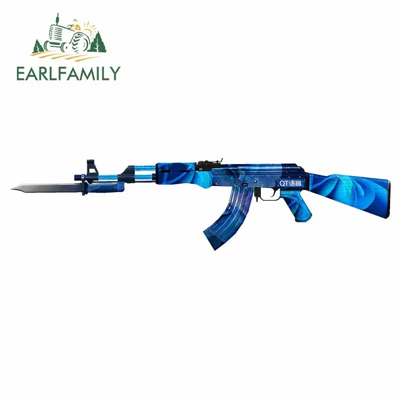 EARLFAMILY-pegatinas de hierro AK47 para coche, 13x3,3 cm, para parabrisas trasero, parachoques, portátil, vinilo impermeable, decoración de ventana