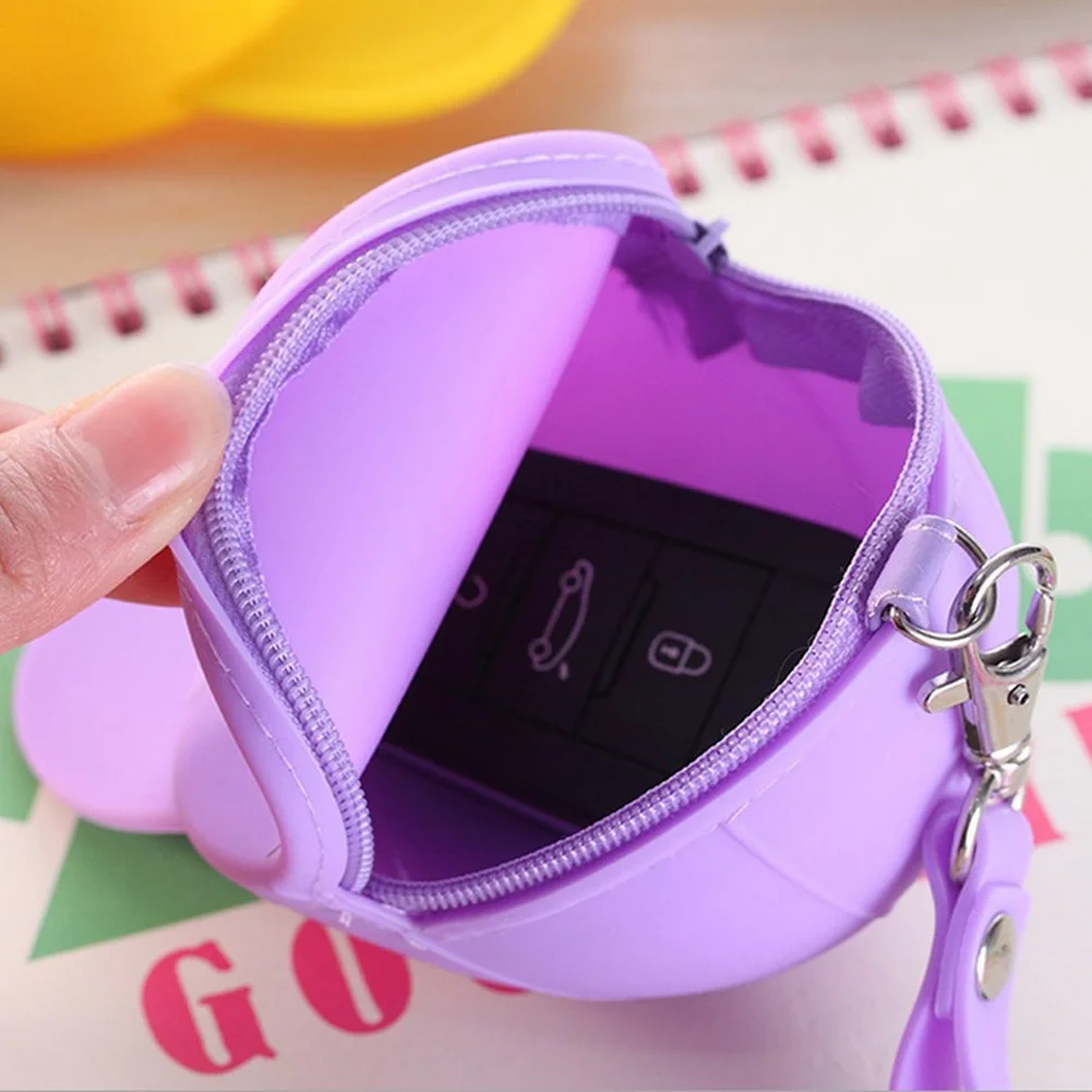 Cute Mini Coin Case Creative Baseball Cap Change Purse Silicone Zipped Wallet Cartoon Candy Color Handbag Waterproof Clutches