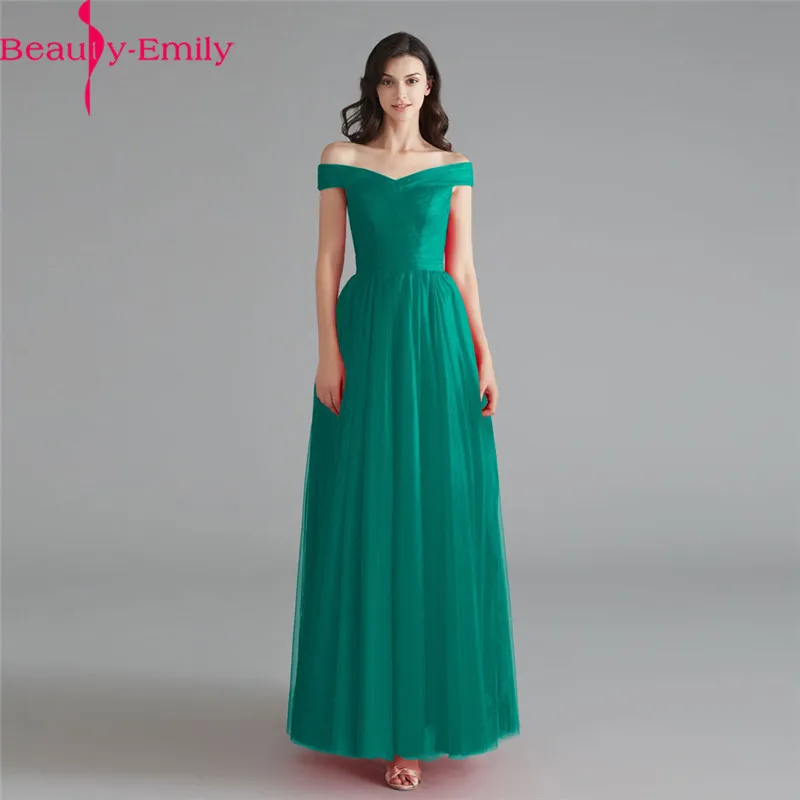 Long Evening Dress Sexy Boat Neck Off the Shoulder Tulle Evening Dress Sleeveless Formal Party Dress Many Colors Available