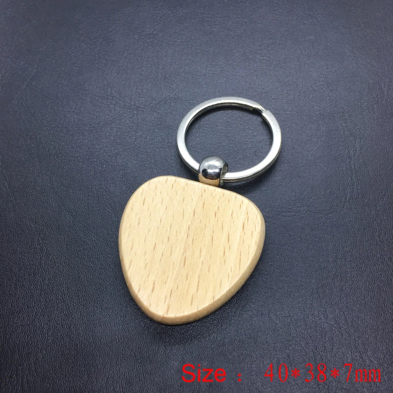 30pcs Blank Rectangle Wooden Key Chain DIY Promotion Wood Keychains Key Tags Promotional Gifts free laser logo