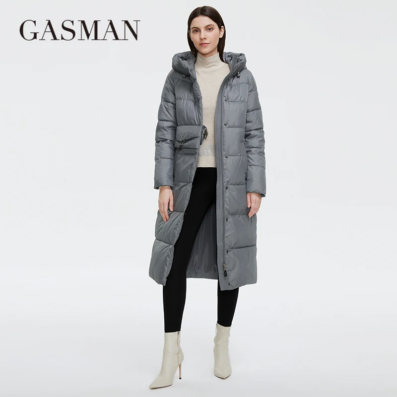 GASMAN 2022 Women\'s Winter Down Jackets Long Fashion Personalized belt Coat women High Quality Warm Outwear Hooded Parkas 21228