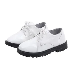 Mocassins décontractés en cuir pour garçons, chaussures plates pour enfants, robe d'école pour bébé, noir et blanc, designer