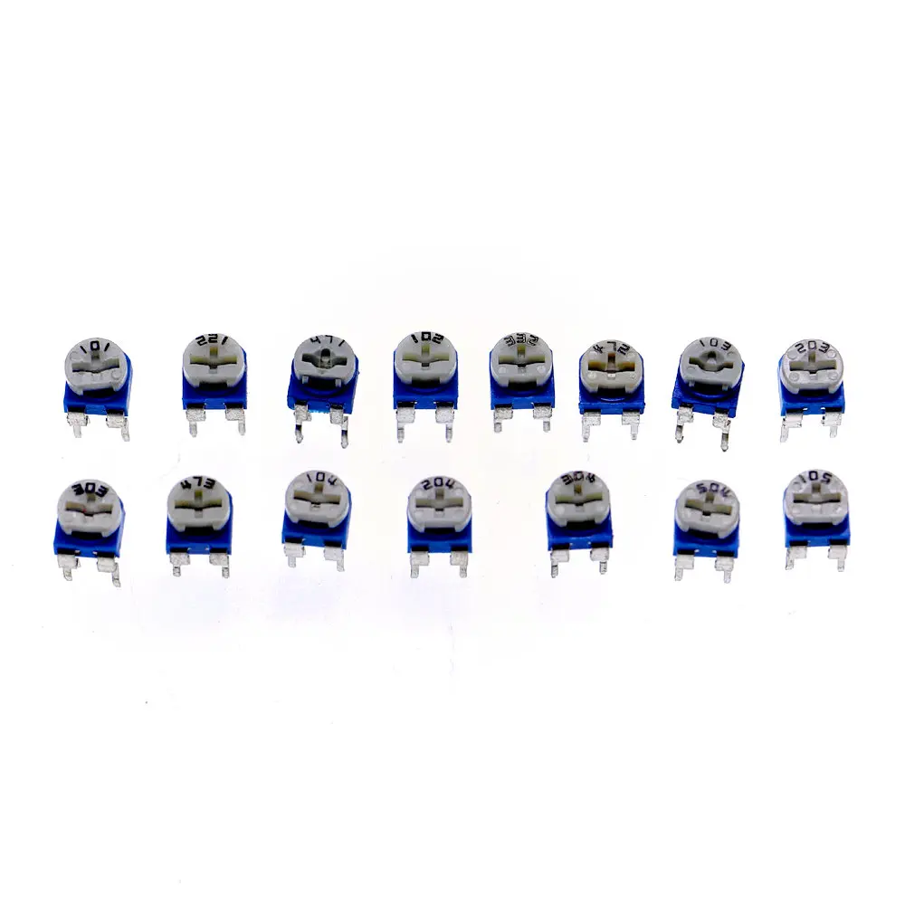 20pcs RM065 100 200 470 1K 3.3K 4.7K 10K 20K 30K 47K 100K 200K 300K 500K 1M Ohm Trimpot Trimmer Potentiometer Variable Resistor