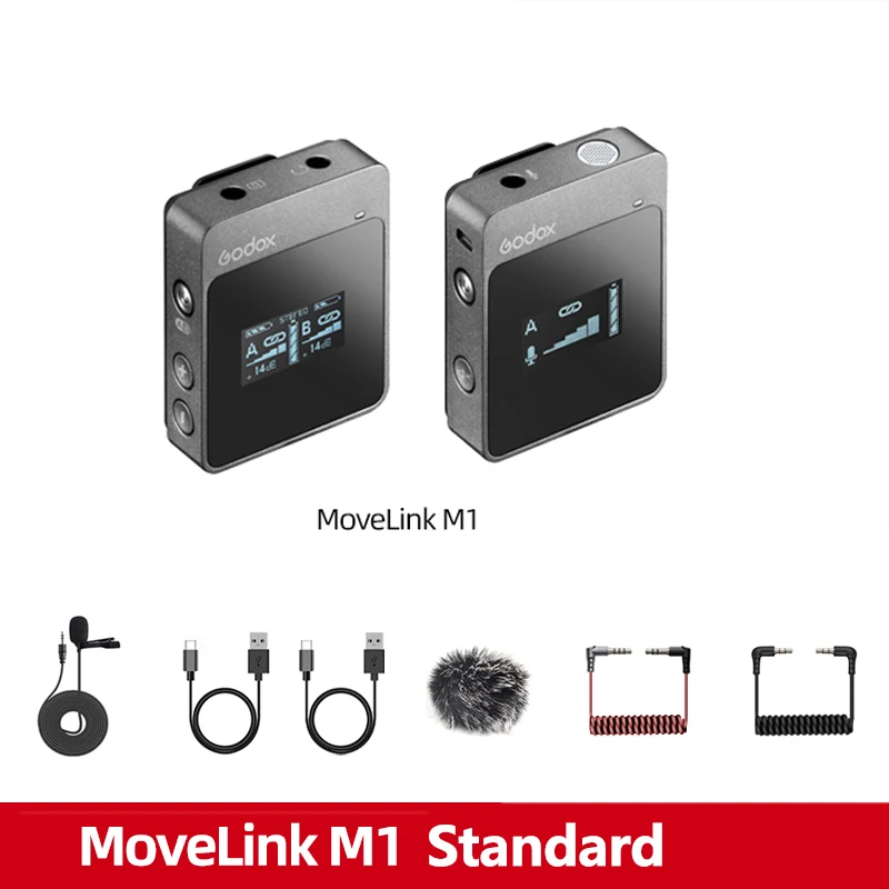 Godox MoveLink M1 M2 اللاسلكية Lavalier ميكروفون جهاز ريسيفر استقبال وإرسال للهاتف DSLR كاميرا الهاتف الذكي 2.4GHz ميكروفون لاسلكي