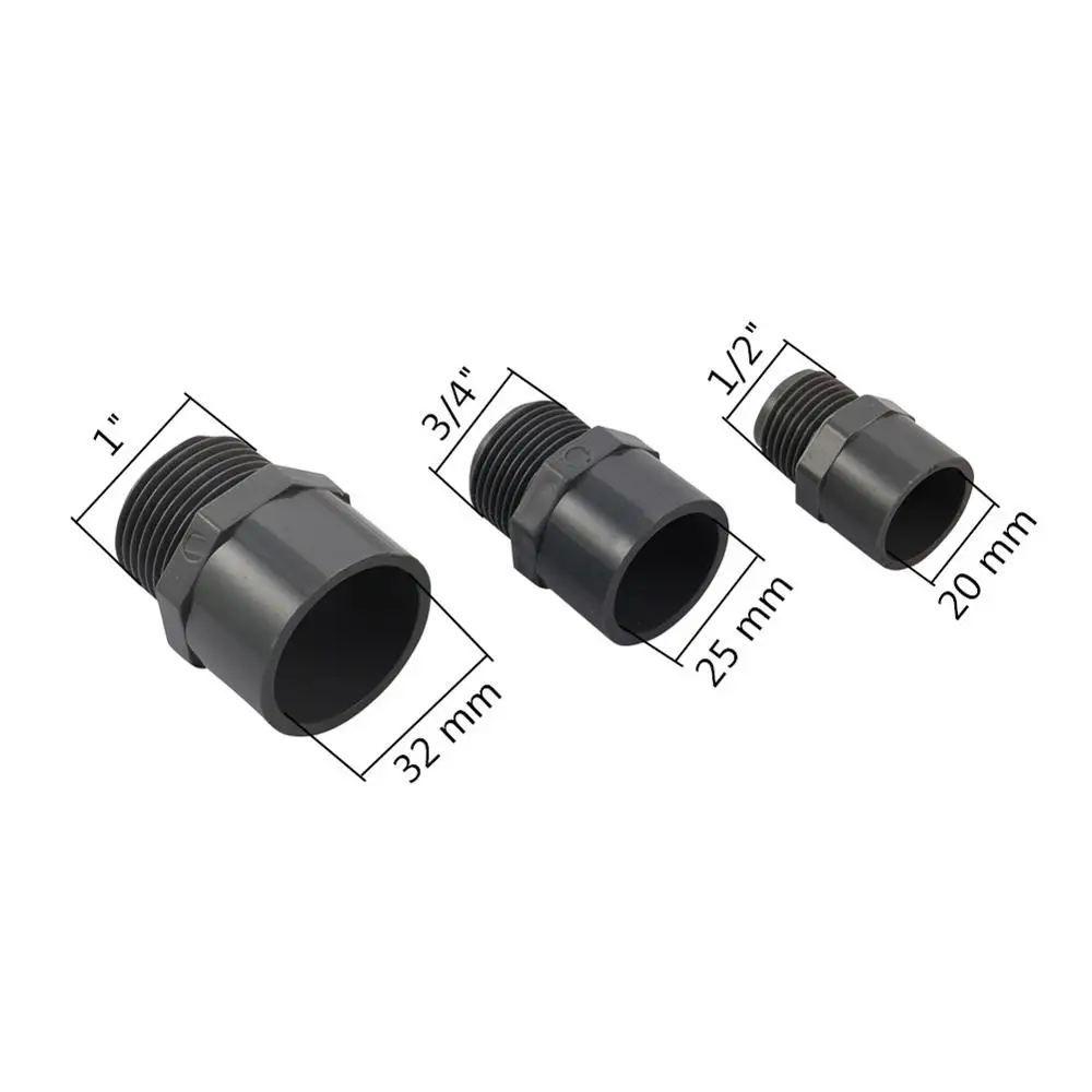 2Pcs I.D 20/25/32mm PVC Pipe Connector Water Tank Aquarium Socket Inlet Outlet Joint  Pipe Drainage Connector 1/2