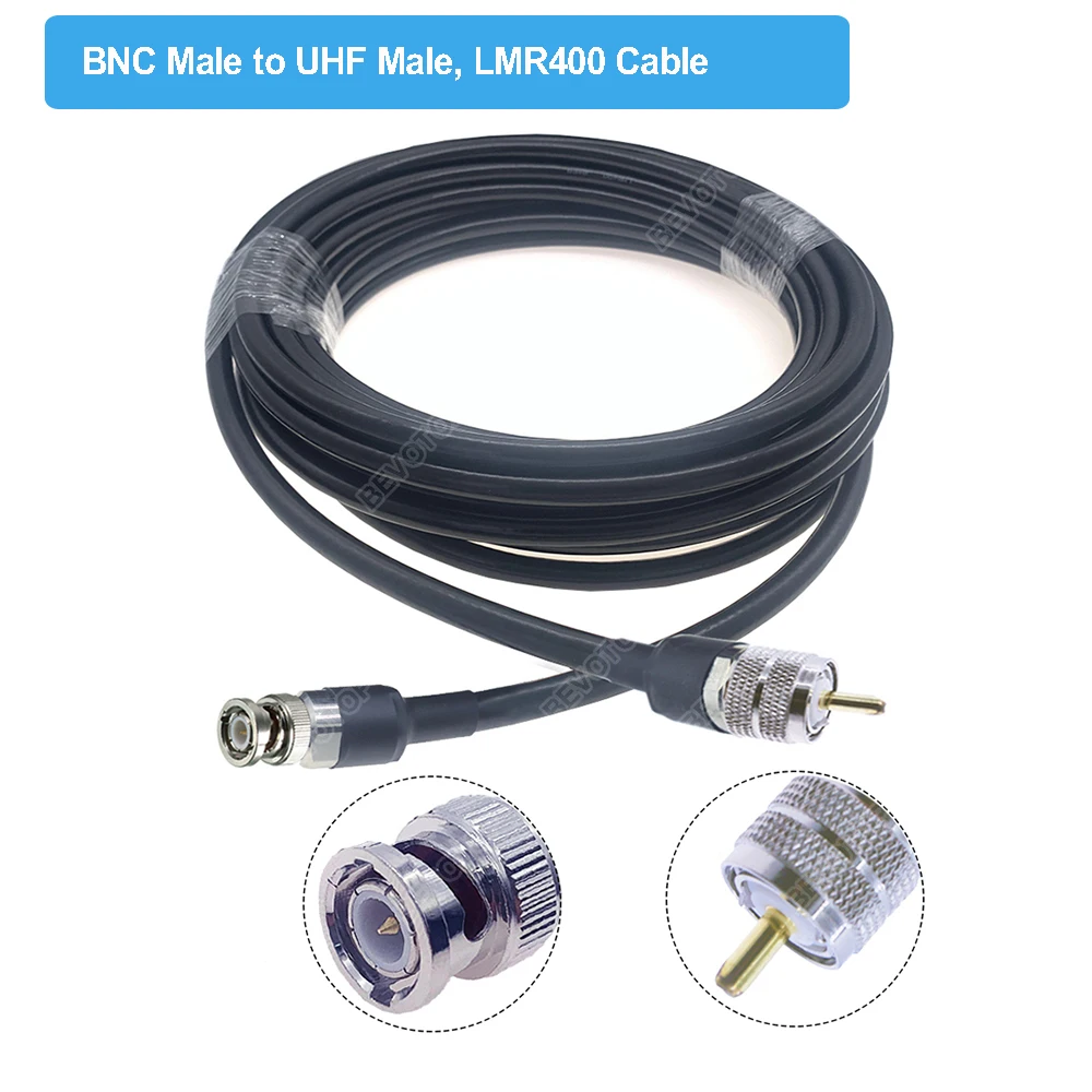 BNC LMR400 Cable BNC Male to BNC Male LMR 400 Cord 50 ohm 50-7 RF Coaxial Extension Jumper Pigtail Adapter BEVOTOP