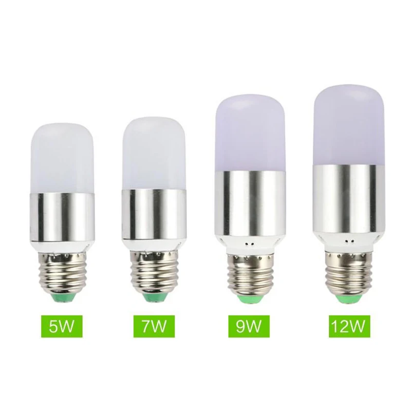 E27 E14 LED corn lamp 110V 220V LED bulb 7W 9W 12W LED light Chandelier silver Gold Candle Light spot light For Home Decoration