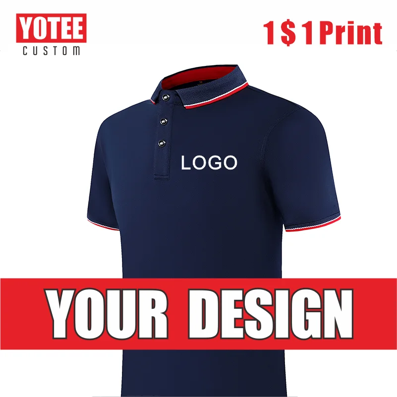 

YOTEE High-end Polo Shirt Logo Customization Embroidery Cotton Business Leisure Group Personal Polo Shirt Logo Customization