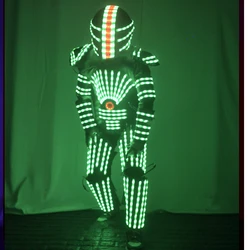 rgb change color LED Clothing Future led lumious robot suit stage performance light up costume helmet Bar Nightclub