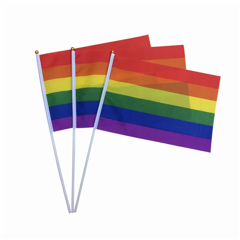 5.5*8.2 Inches Flag For Decoration,14*21 CM Gay Pride Flag Banner 100PCS/LOT