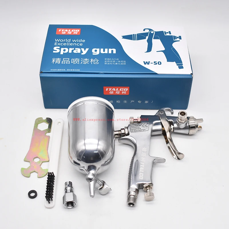 Mini Repair Spray Gun W-80 HVLP Stainless Steel 1.0mm Nozzle Gravity Painting gun with 300ml Cup for Car Repair Painting