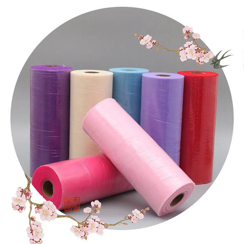 30 Cm 100 Yds Tulle Roll Spool Fabric for Baby Shower Table Skirt Wedding Party Decorations Organza Cloth Festive Decor Supplies
