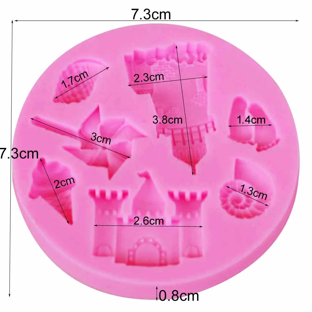 M913 Windmill Castle Silicone Mold Fondant Mould Cake Decorating Tools Chocolate Gumpaste Mold, Sugarcraft, Cake Decorating Set