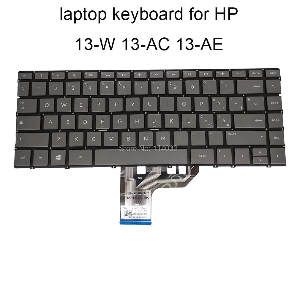 US angielski to włoski podświetlenie do laptopa klawiatura do HP Spectre X360 13W 13-AW AE000 13-AC 13-W030 W010 13-ad000 13-ad 9z. Necbq. 20e