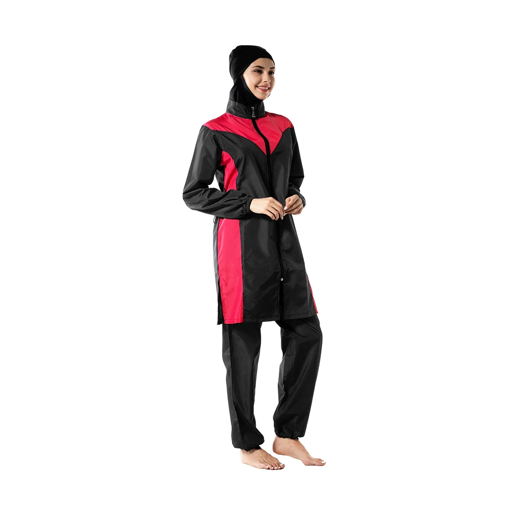 YONGSEN Women\'s Plus Size Swimwear Fashion Islamic Beachwear Muslim Swimsuit Trousers Hijab Hooded Burkinis Temperament Elegant