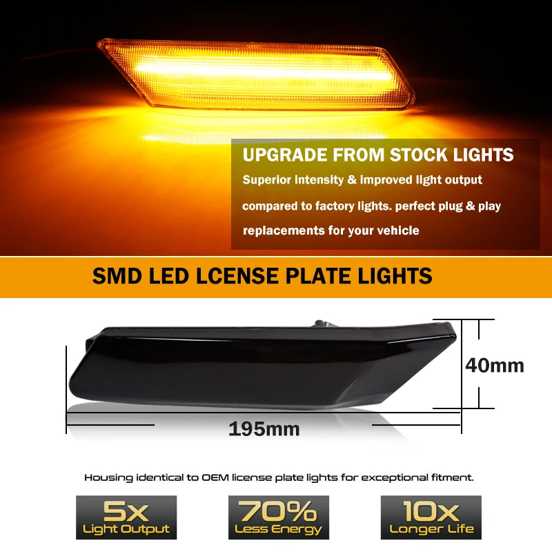 2Pcs For Porsche 911 Boxster Typ 996 986 Carrera GT2 GT3 Dynamic Amber LED Car Side Marker Sequential Turn Signal Blinker Light