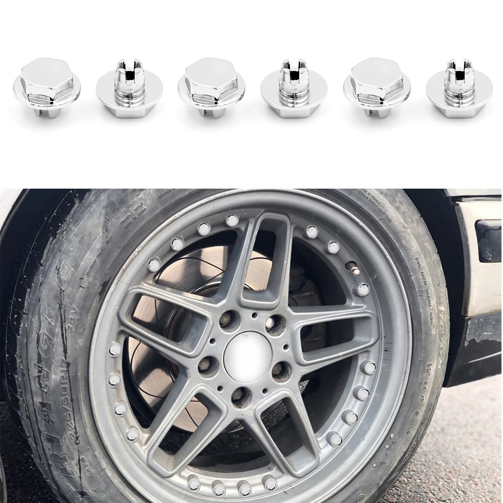 125 Pcs Wheel Rivets For Rims Lip Car Nuts Decoration Tire Nail Styling Tunning Studs Screws Auto Alloy ZSD4 Chrome Hxagon