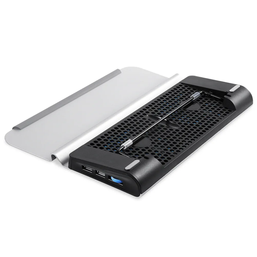 Aluminum alloy +abs dual fan laptop radiator 2 USB 15.6 inch 17.3 heat sink mobile phone tablet stand fans speed control bracket