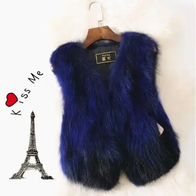 Herfst Winter Vrouwen Fashion Faux Vos Bont Vest Bovenkleding Dame Winter Faux Fur Hoge Kwaliteit Jas TB3691