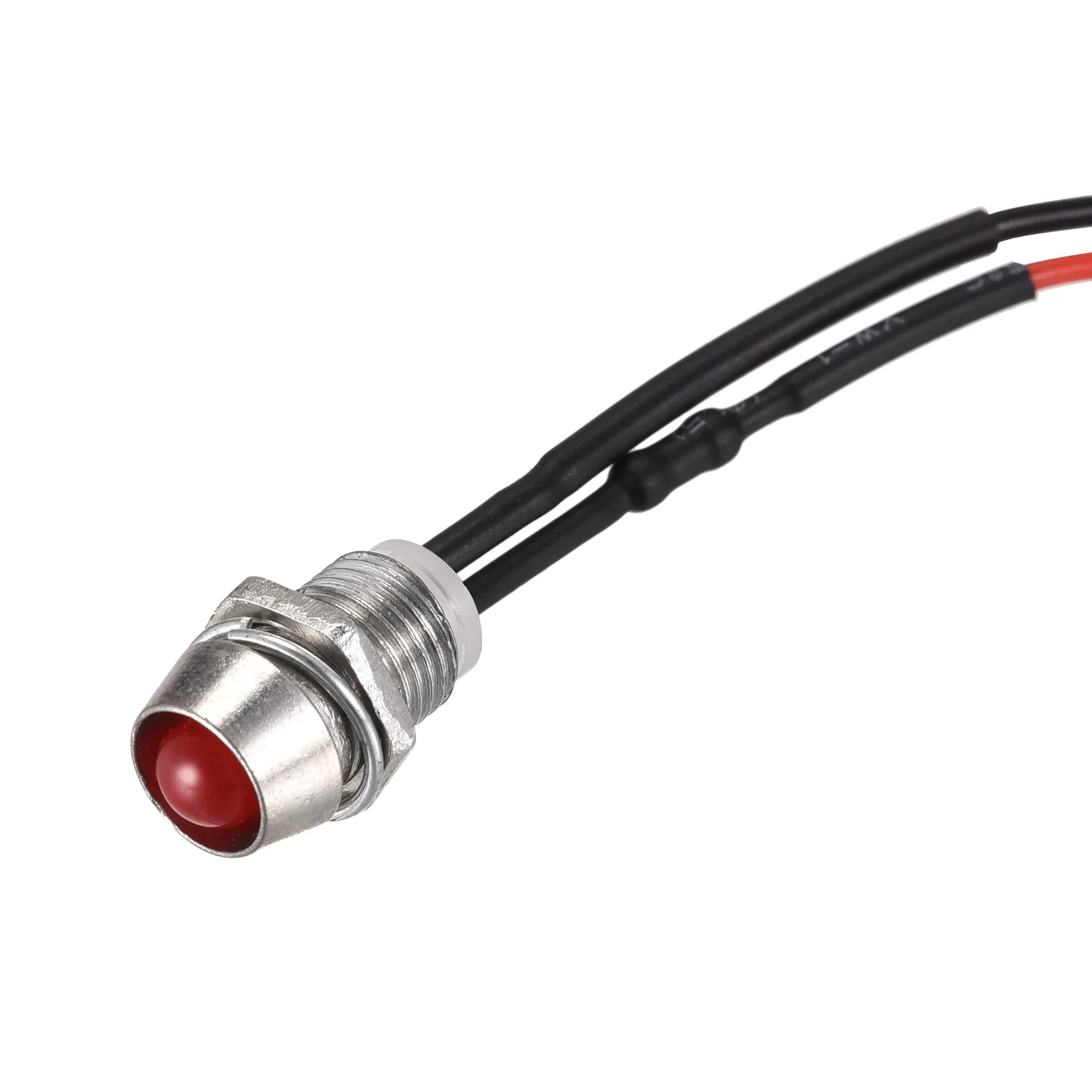 Uxcell-luz indicadora de señalización 12V 8mm, montaje en Panel, rojo, amarillo, azul, verde, blanco, 5 uds.