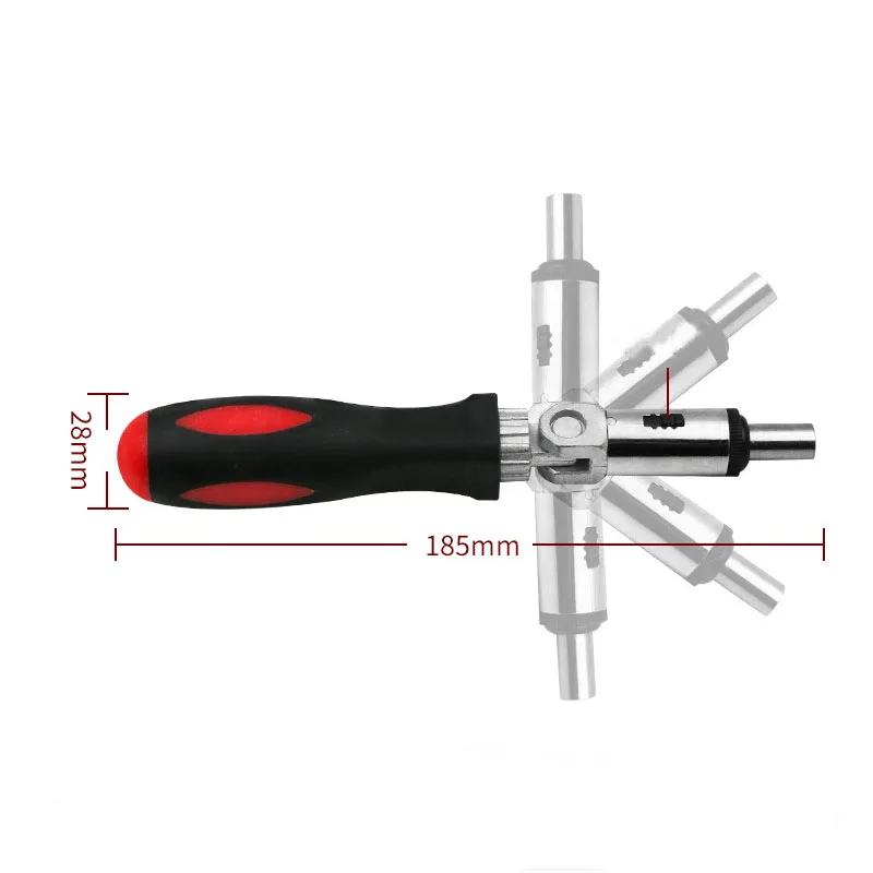 Ratchet Screwdriver 180 Degree T-type Foldable Screwdriver Set 1/4 Hex Interface Lock Disassemble Screwdriver Maintenance Tools