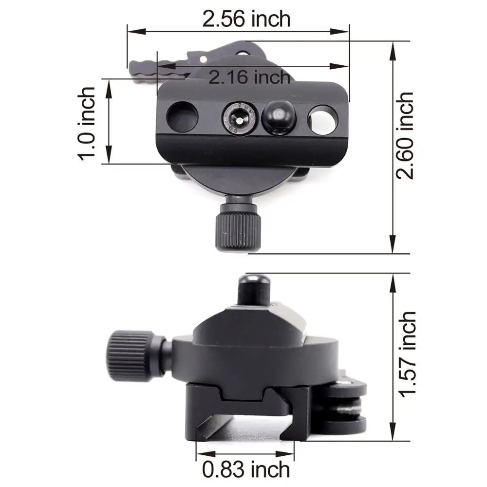 Imagem -02 - Trirock-picatinny Rail Mount Swivel Bipé Adaptador qd Sling Multi-function Alumínio Preto 20 mm