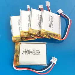 5 szt. 3.7V 600mAh 503040 akumulator JST PH 2.0mm 3pin wtyczka Lipo polimerowa litowa do MP3 GPS rejestrator DVD Ebook Camera