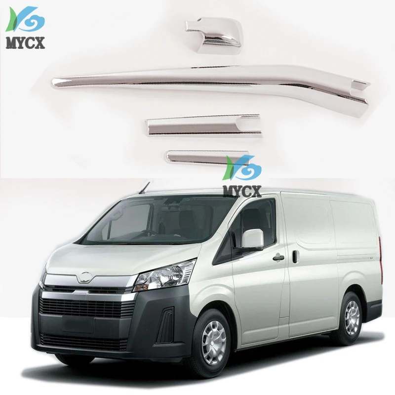 For Toyota HiAce Granvia Commuter 2019 2020 ABS Chrome Rear Window Wiper Cover Trims Windscreen Wipers Auto Decoration