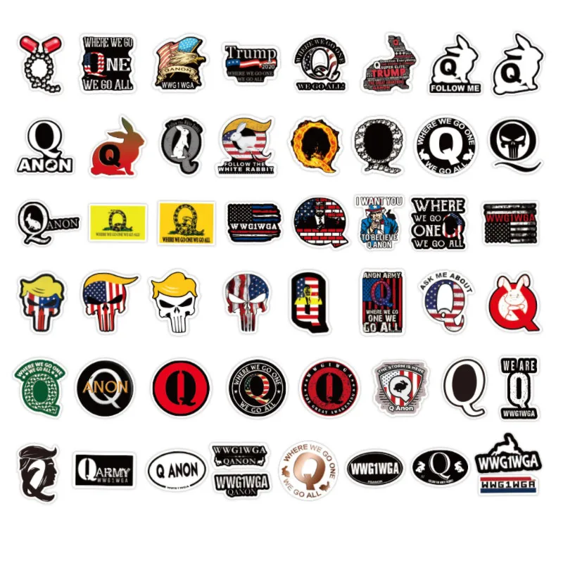 10/30/50Pcs Trump Qanon Graffiti Waterproof Skateboard Travel Suitcase Phone Laptop Luggage Stickers DIY Kids Girl Toys