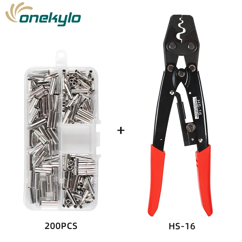 hs-16 Crimper Tools Copper Tinned Splice Crimp 22-10 AWG Terminal Sleeve Connectors 10mm Cable Heat Shrink Tube Sleeving Kits