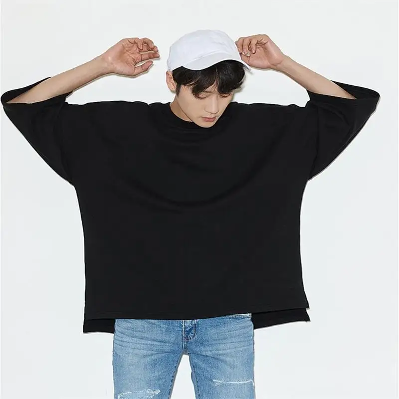 

Men's T-shirt New summer round neck Half-sleeve T-shirt loose style men's short sleeve Yamamoto Style five-minute sleeve