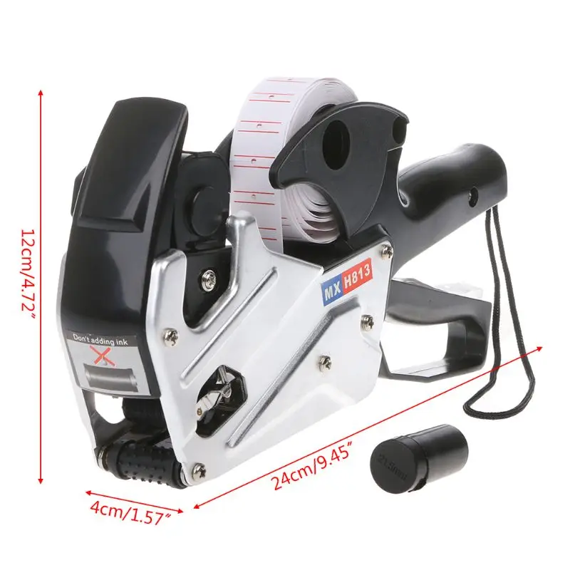 MX-H813 A-lijn 8 Cijfers Price Tag Gun Labeler Labeller Label Papier Voor Winkel Prijsstelling Tag Display Tool + Inkt roller D5QC