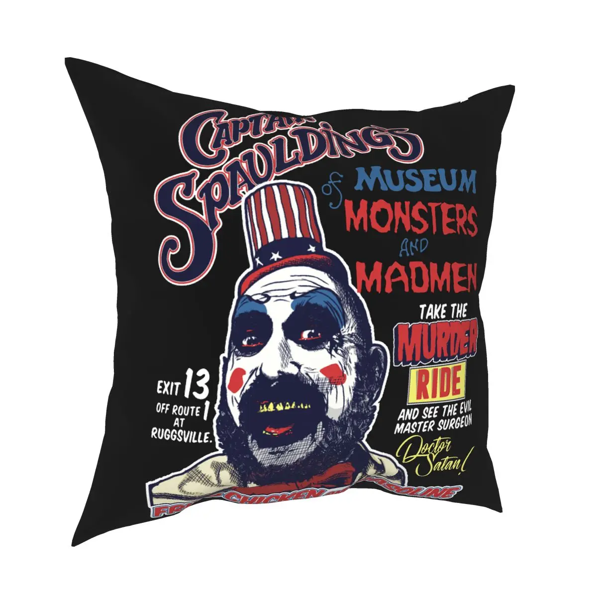 Captain Spaulding Pillow Case Home Decor Cushion Cover Throw Pillow for Home Polyester Double-sided Printing Vintage