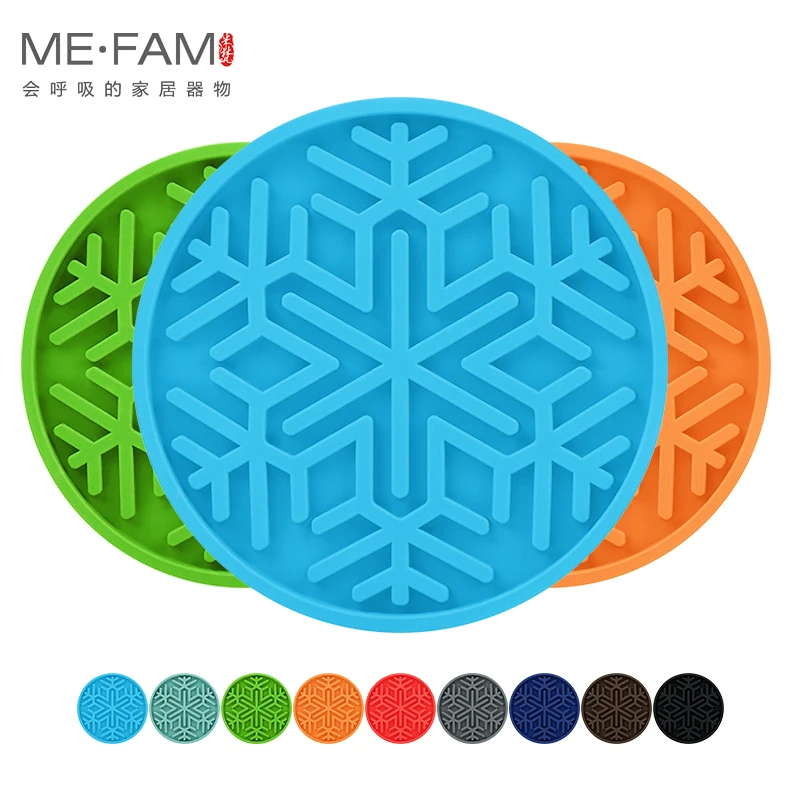 Thicken Round Snowflake Silicone Coasters + Tray Holder Slip Insulation Drink Tea Cup Mat Christmas Decoration Table Protection