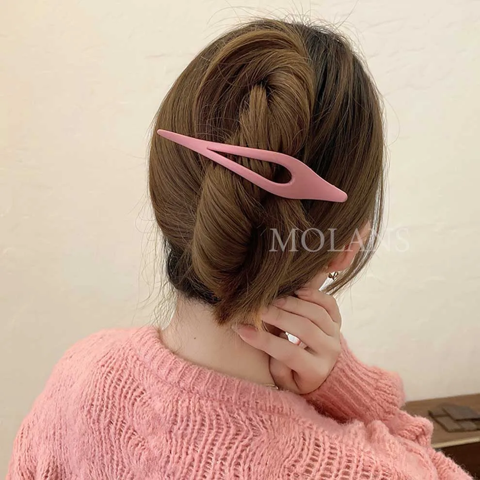 Molans Korean Solid Large Hair Claw Elegant Acrylic Hairpins Barrettes Crab Hair Clips Headwear for Women Girls Hair Accessories